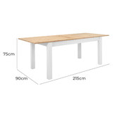 Core Living White Brenna Extendable Dining Table