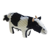 Ruff Play Black &amp; White Cow Plush Dog Toy