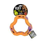 Ruff Play Orange Single Ring Foam Dental Treat Dog Toy