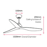 Claro Whisper 132cm DC Ceiling Fan