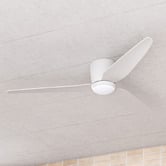 Claro Claro 132cm DC White Low Profile Ceiling Fan with LED Light