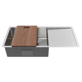 Buildmat Vande 980mm Single Steel Kitchen Sink with Drainer