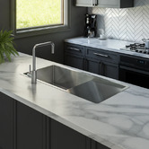 Buildmat Vande 980mm Single Steel Kitchen Sink with Drainer
