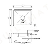 Buildmat Vande 510mm Single Stainless Steel Kitchen Sink