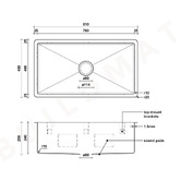 Buildmat Vande 810mm Single Stainless Steel Kitchen Sink