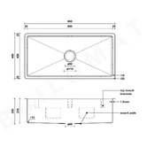 Buildmat Vande 900mm Single Stainless Steel Kitchen Sink