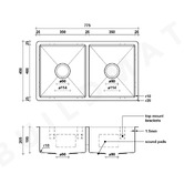 Buildmat Madison 770mm Double Stainless Steel Kitchen Sink