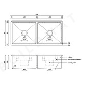 Buildmat Lucas 970mm Double Stainless Steel Kitchen Sink