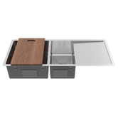 Buildmat Logan 1070mm 1 &amp; &frac34; Stainless Steel Kitchen Sink with Drainer