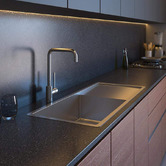 Buildmat Vande 980mm Single Steel Kitchen Sink with Drainer