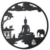 K&#039;sHomewares&amp;Decor Buddah Laser-Cut Iron Wall Decor