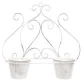 K'sHomewares&amp;Decor Antique Cream Twin Swirl Wall Planter