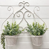 K'sHomewares&amp;Decor Antique Cream Twin Swirl Wall Planter