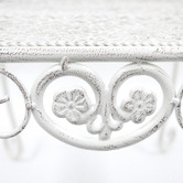 K&#039;sHomewares&amp;Decor 2 Piece Antique Cream Floral Metal Plant Stand Set