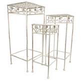 K'sHomewares&amp;Decor 3 Piece Ornate Floral Planter Stand Set