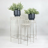 K'sHomewares&amp;Decor 3 Piece Ornate Floral Planter Stand Set