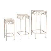 K'sHomewares&amp;Decor 3 Piece Ornate Floral Planter Stand Set