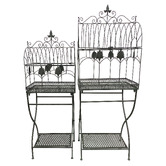 K&#039;sHomewares&amp;Decor 2 Piece Bird Cage Iron Plant Stand Set