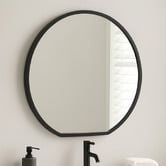 K'sHomewares&amp;Decor Black Ellara Round 914 x 711mm Iron Bathroom Mirror