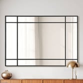 K'sHomewares&amp;Decor Black Jio Rectangular Iron Wall Mirror