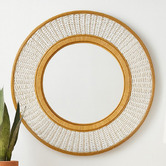 K'sHomewares&amp;Decor Marinel Round Bamboo &amp; Rattan Wall Mirror