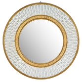K'sHomewares&amp;Decor Marinel Round Bamboo &amp; Rattan Wall Mirror