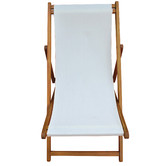 Q Furniture Natural Acacia Wood Sling Chair