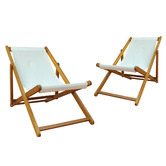 Q Furniture Rhett Acacia Wood Outdoor Deck Chairs