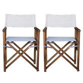 Q Furniture Remy Acacia Wood Outdoor Director&#039;s Chairs