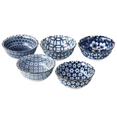 Japanese Collection Indigo &amp; White 9.2cm Japanese Porcelain Dipping Bowls