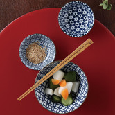 Japanese Collection Indigo &amp; White 9.2cm Japanese Porcelain Dipping Bowls