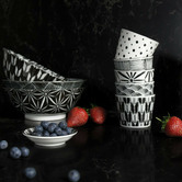 Japanese Collection 5 Piece Komon Porcelain Bowl Set