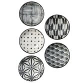 Japanese Collection 5 Piece Komon Porcelain Dipping Dish Set