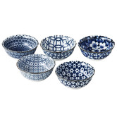 Japanese Collection Indigo &amp; White 9.2cm Japanese Porcelain Dipping Bowls