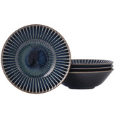 Japanese Collection Blue Sendan Midnight 17cm Japanese Porcelain Noodle Bowls
