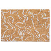 BAHA White Flamingos Coir Doormat