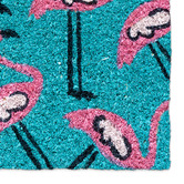 BAHA Turquoise Flamingos Coir Doormat