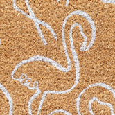 BAHA White Flamingos Coir Doormat