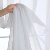 BAHA Sorrento White Sheer S-Fold Single Panel Curtain