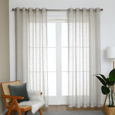 BAHA Sorrento Straw Sheer Eyelet Single Panel Curtain