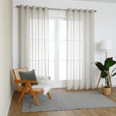 BAHA Sorrento Straw Sheer Eyelet Single Panel Curtain