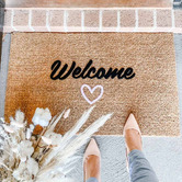 Door Mates Welcome with Love Coir Doormat