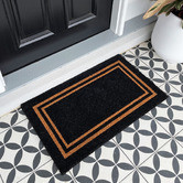 Door Mates Black Double Border Coir Doormat