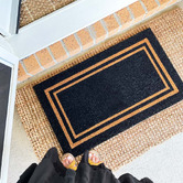 Door Mates Black Double Border Coir Doormat