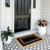 Door Mates Black Double Border Coir Doormat