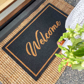 Door Mates Charcoal Welcome Coir Doormat