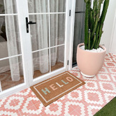 Door Mates Pastel Hello Coir Doormat