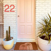 Door Mates Boho Palms Coir Doormat
