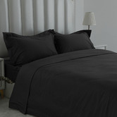 Benson Australia Black 1000TC Egyptian Cotton Sateen Quilt Cover Set