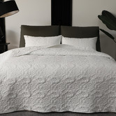 Benson Australia White Luxury Embossed Quilted Coverlet Set